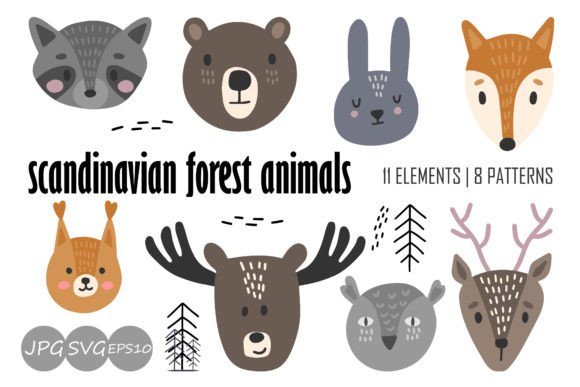 Baby Scandinavian Animals Clipart Bundle: Graphics & Illustrations Review