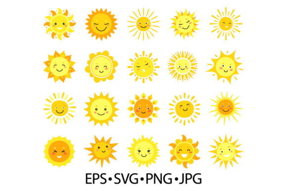 Cute Sun Graphics: A Review for Icons and Handmade Crafts
