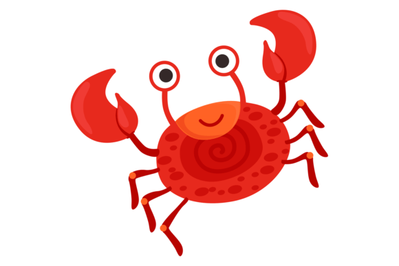 Dancing Crab Character. Funny Cartoon Un Graphics and Illustrations