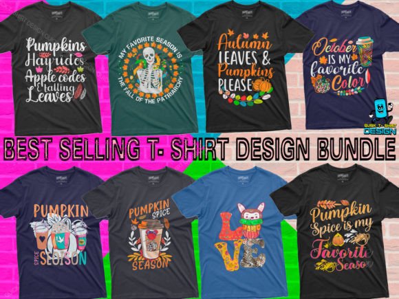 Fall Pumpkin Funny T Shirt Bundle Graphics & Print Templates