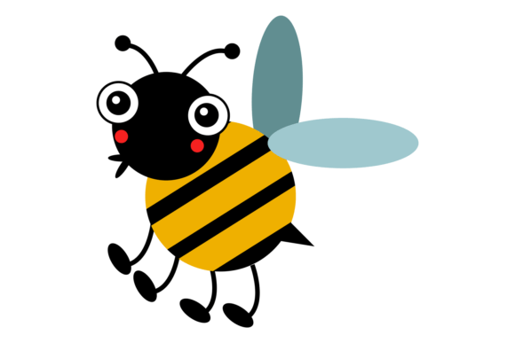 Funny Bee Character. Cartoon Bumblebee. Graphics & Illustrations