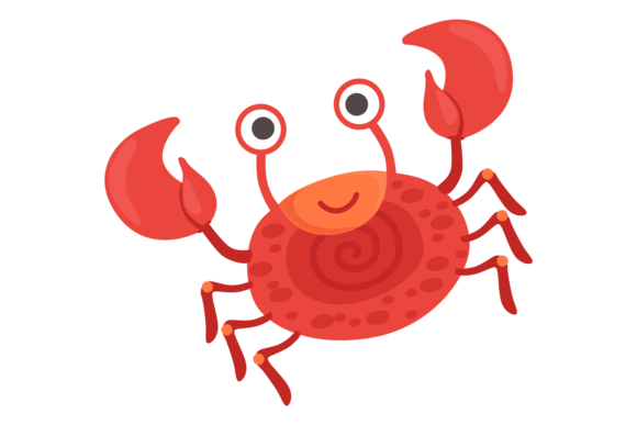 Funny Crab Graphics: Red Dancing Animal for Illustrations