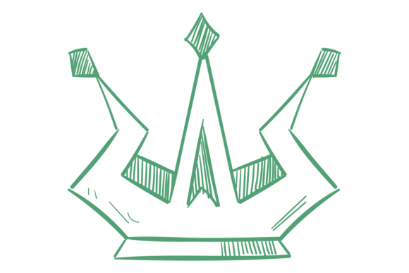 Funny Crown in Hand Drawn Style. Royal S Graphics & Illustrations