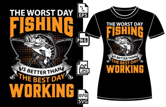 Funny Fishing T Shirt Design: Graphics for Print Templates