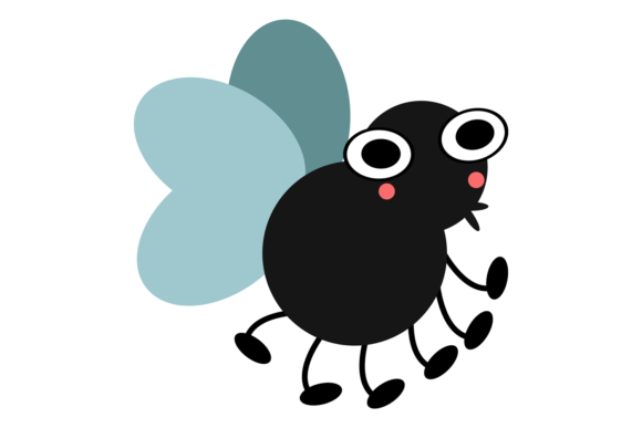 Funny Fly: Cartoon Insect Character in C Graphics & Illustrations