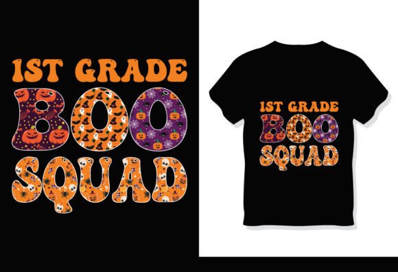 Funny Halloween Boo Squad Teacher Shirt Graphics and T-Shirt Designs