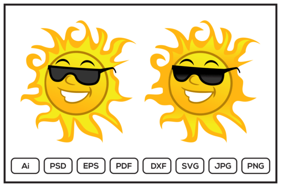 Funny Sun Cartoon Character Design Graphics and Illustrations Review