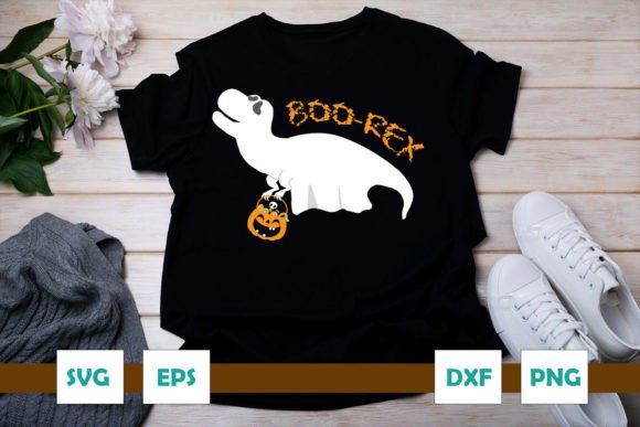 Ghost Dinosaur Boo-rex Funny Halloween Graphics and Print Templates Review