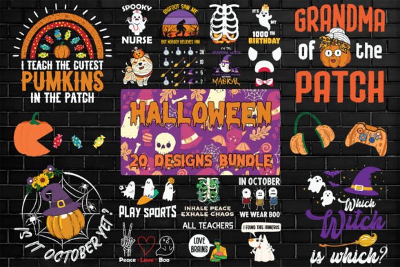 Halloween Bundle SVG 20 Designs: Premium Graphics for Print Templates