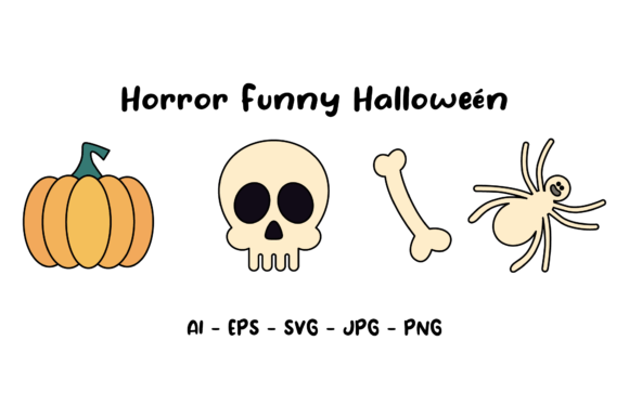 Horror Funny Halloween Graphics for Editorial Illustrations