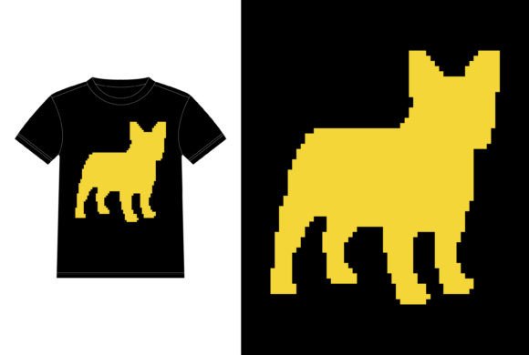 Pixel French Bulldog 80s Funny Halloween Graphics and T-Shirt Designs