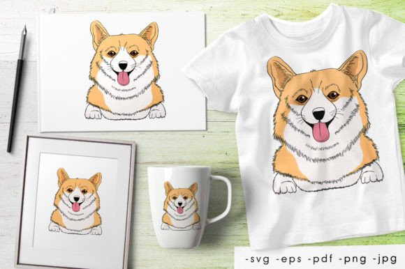 Portrait of the Funny Corgi Dog: Graphics & Illustrations Review